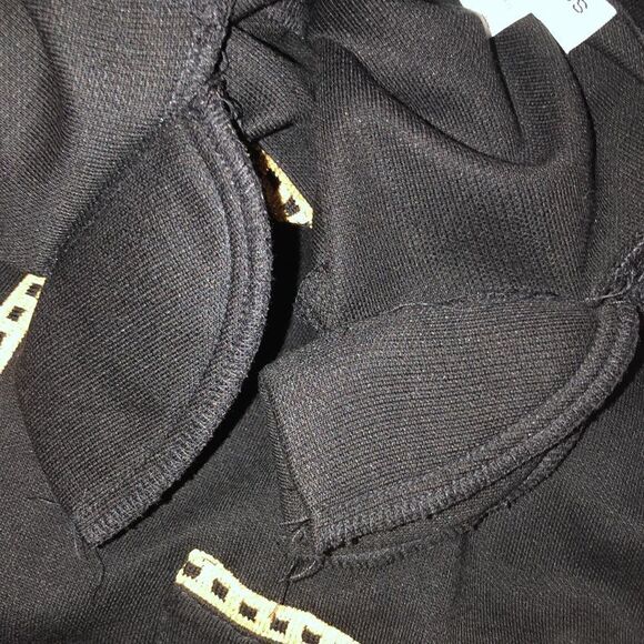 Vintage MP Black Gold Light Knit Collared Button Front Cardigan Jacket - Picture 14 of 14